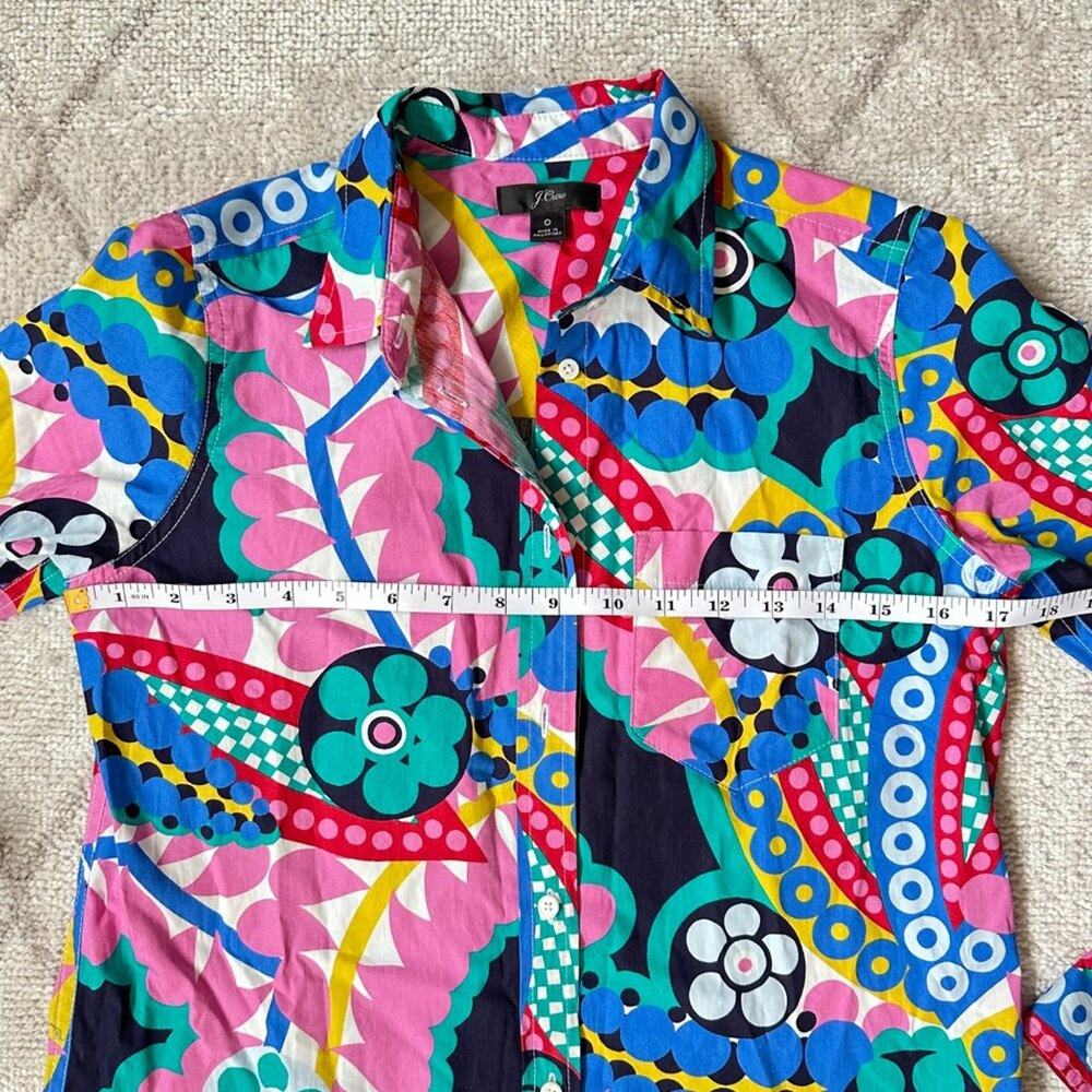 Women's J Crew Ratti Kaleidoscope Long Sleeve Button Down Sz 0 - Picture 3 of 11